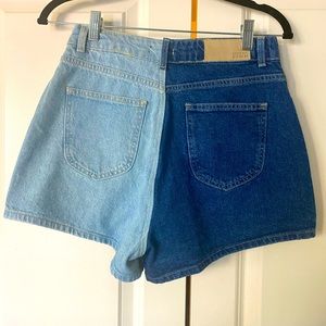 NWT Two toned denim Nasty Gal shorts